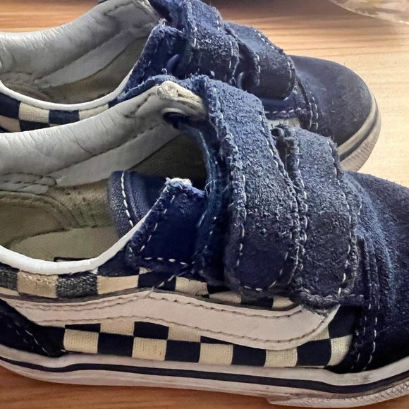 Vans Shoes Vans Size 5 Toddler With Velcro Straps Bluewhite